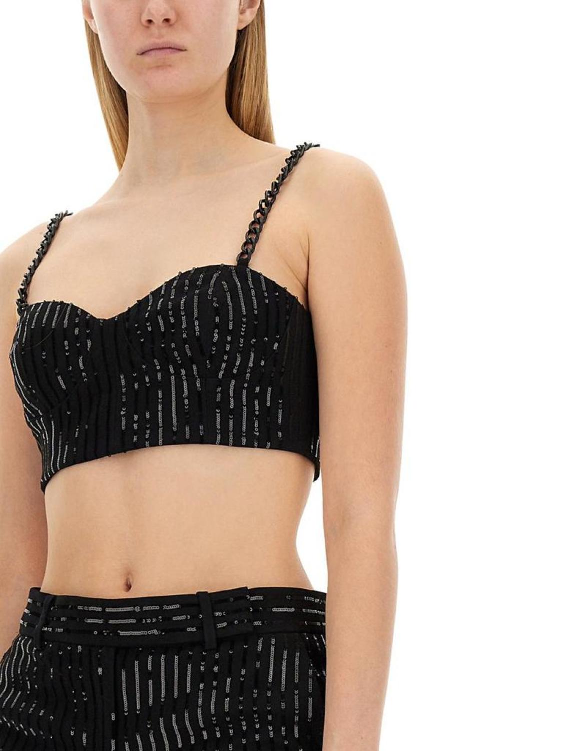 sequin bustier crop top