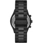 Men's Slim Runway Black Stainless Steel Bracelet Watch, 44mm