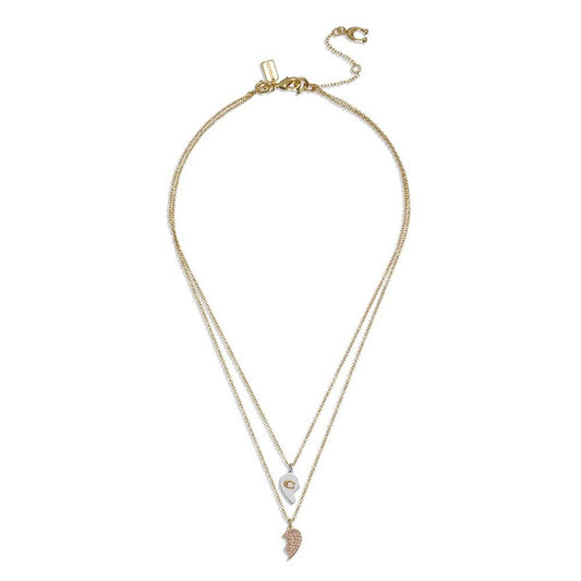 Faux Stone Signature Broken Heart Layered Necklace
