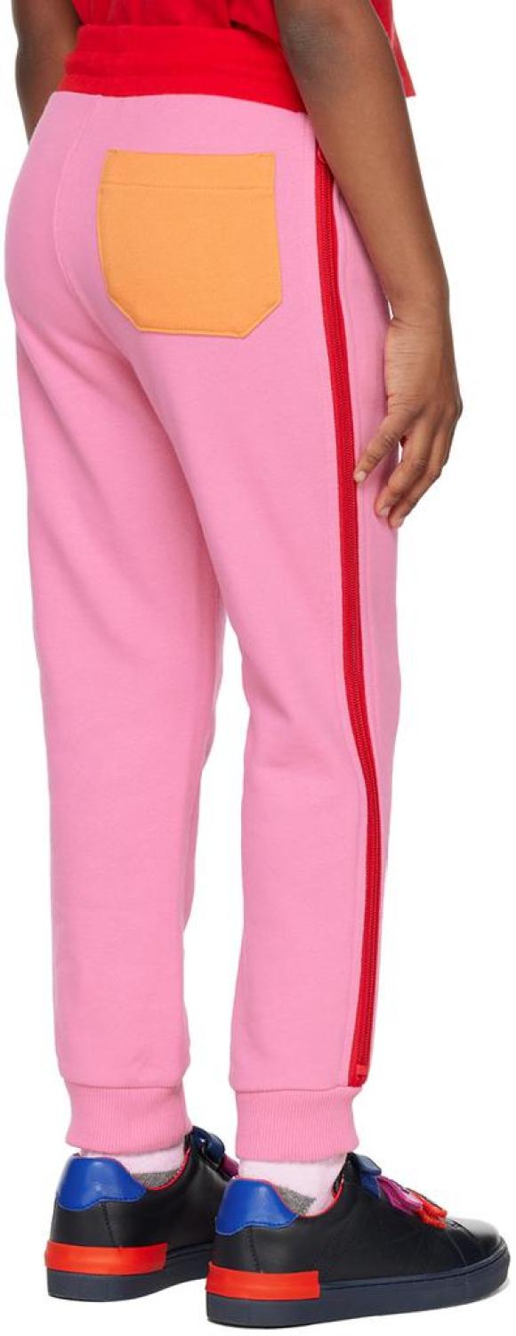 Kids Pink Zip Panel Track Pants