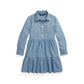 Tiered Chambray Shirtdress (Little Kids)