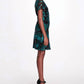Short Sleeve Boat Neck Cocktail Dress In Black