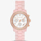 Runway Pavé Rose Gold-Tone and Blush Acetate Watch