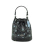 COACH Dempsey 15 Small Snowflake Print Graphite Coated Canvas Bucket Women's Bag