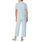 Modal Jersey Short Sleeve Notch Capris PJ Set