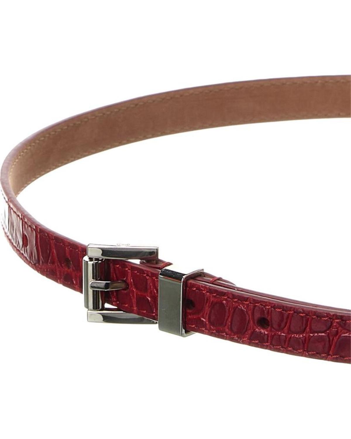 ? Michael Kors Croc Embossed Wide Waist Belt Size Large (34”-38”) Michael Kors Reversible Monogram & Croc-Embossed Leather  main image 2