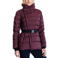 Women's Stretch Asymmetrical Belted Packable Down Puffer Coat