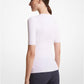 Ribbed Stretch Viscose T-Shirt