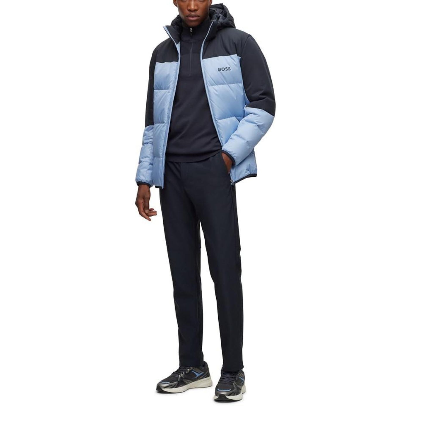 Men's Dry-Flex Fabric Branded Zip-Neck Sweater