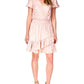 Julia Womens Metallic Above Knee Wrap Dress