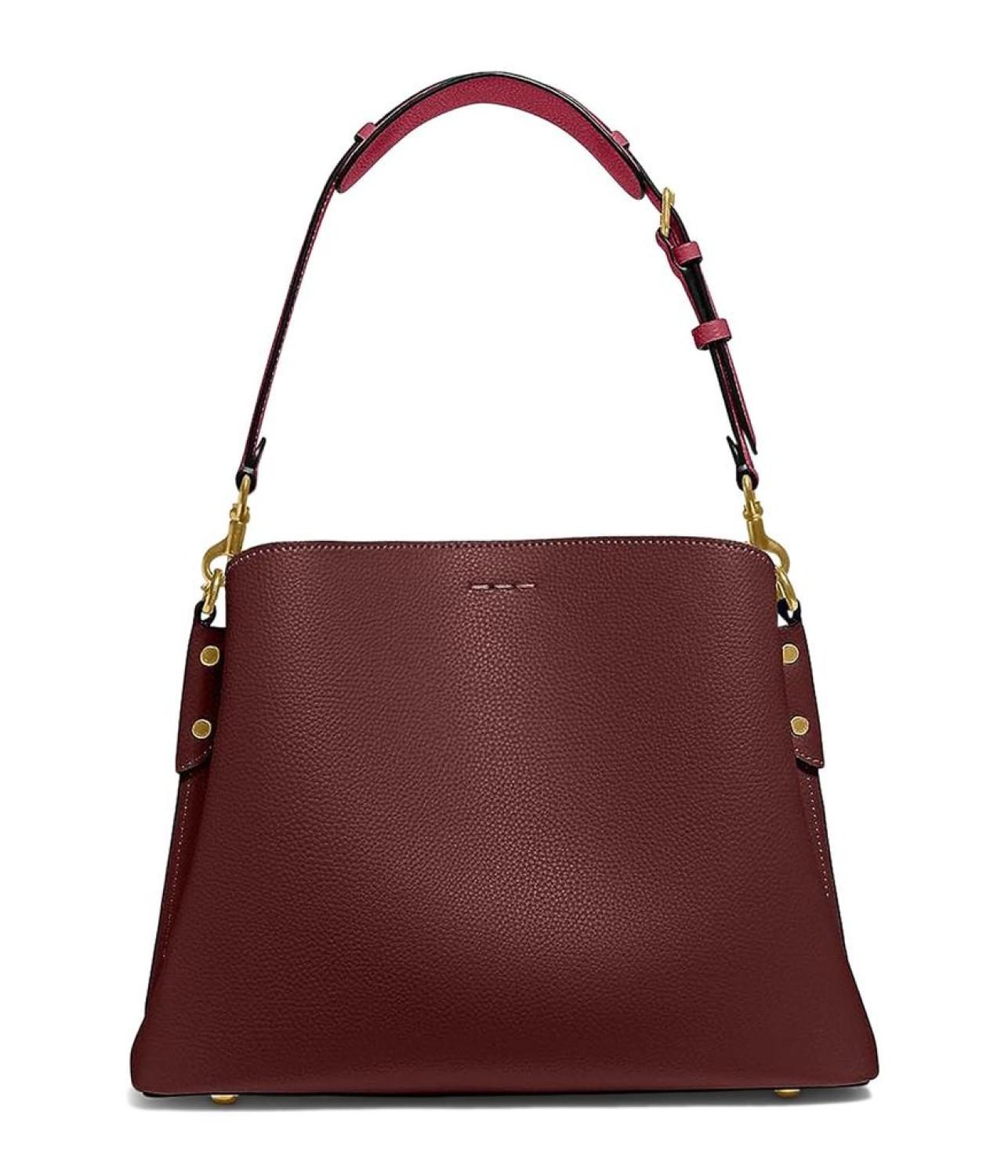 Color-Block Leather Willow Shoulder Bag