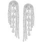 Crystal & Rhinestone Chain Fringe Statement Earrings