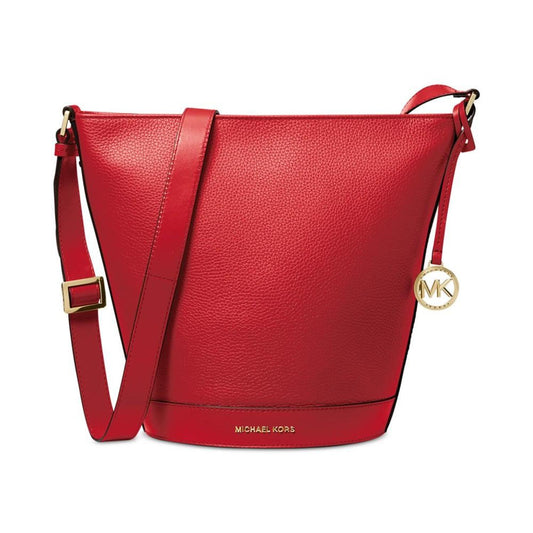 Townsend Medium Top-Zip Leather Bucket Messenger