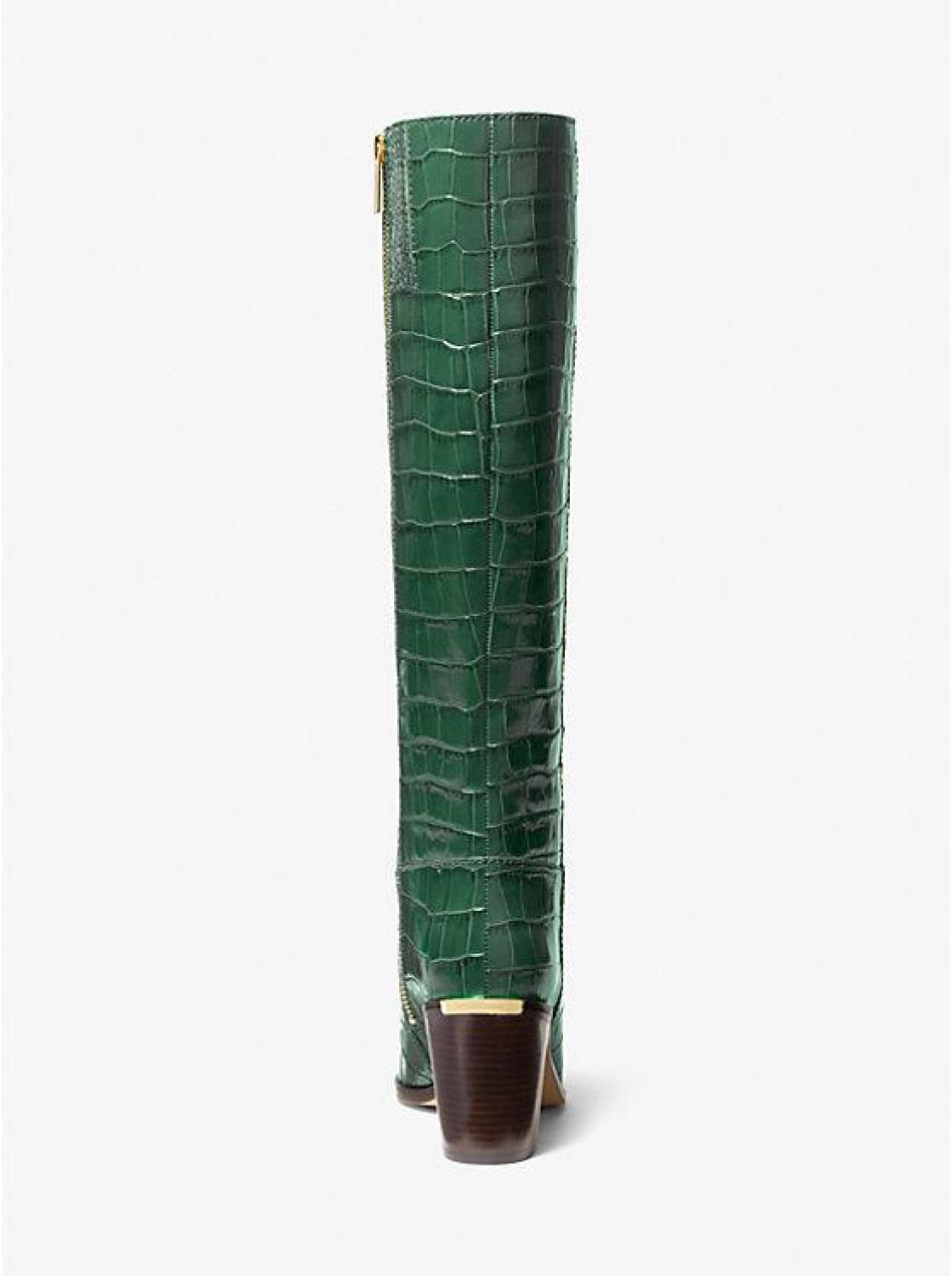 Loni Crocodile Embossed Leather Boot