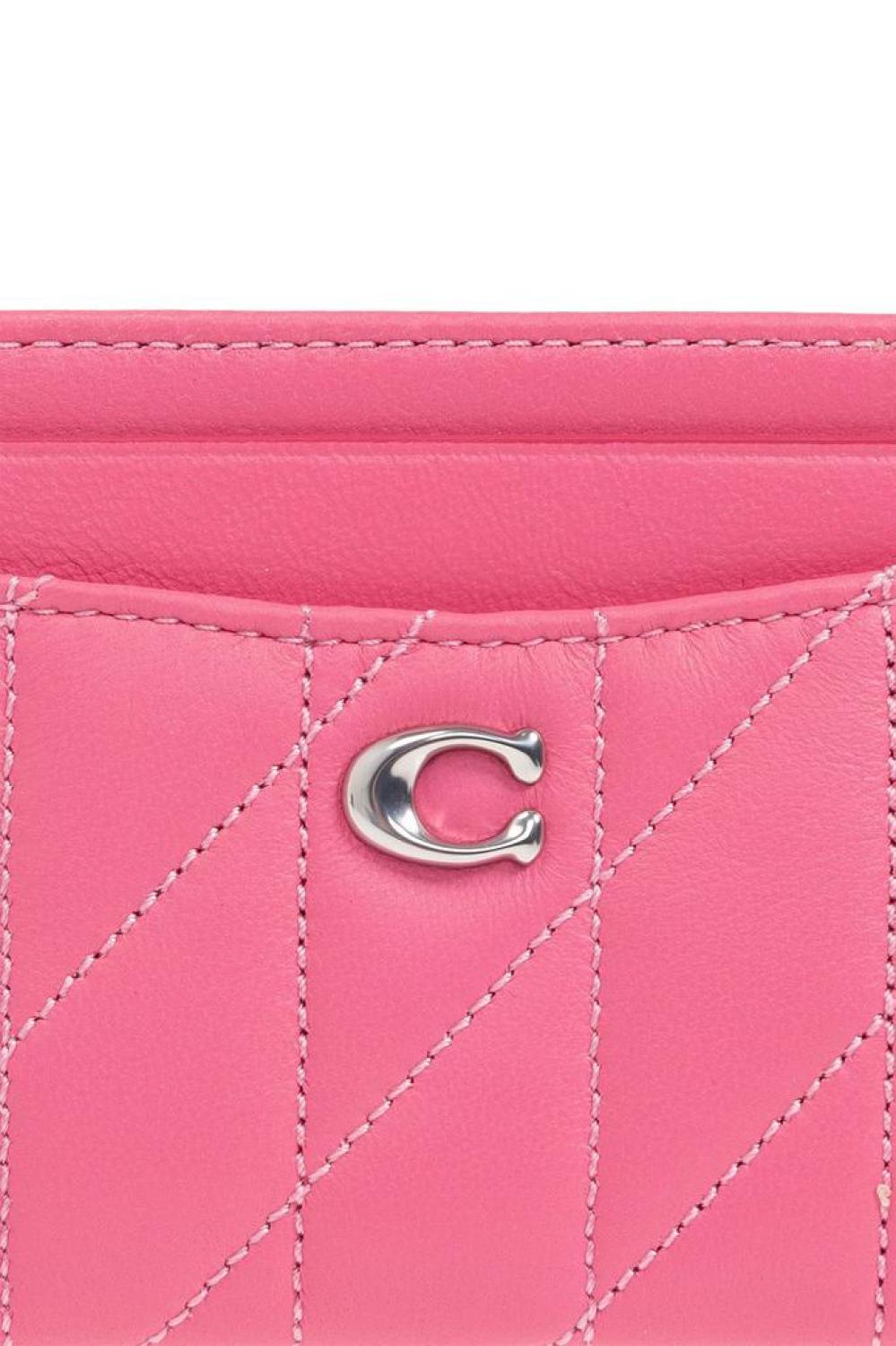 Coach Logo Plaque Quilted Card Case