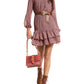 Womens Ruffled Mini Mini Dress