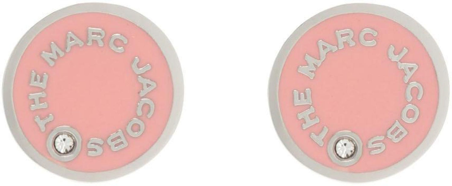 Silver & Pink 'The Medallion' Stud Earrings