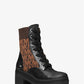 Brea Leather and Logo Jacquard Combat Boot