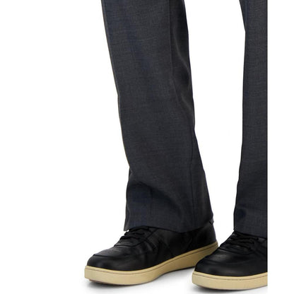 Men's Slim-Fit Dark Grey Suit Trousers