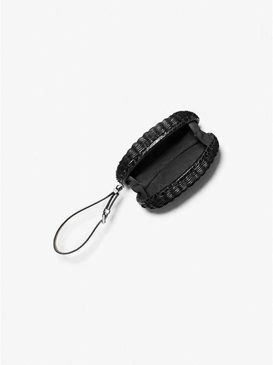 Gramercy Rattan and Crocodile Embossed Leather Minaudie re