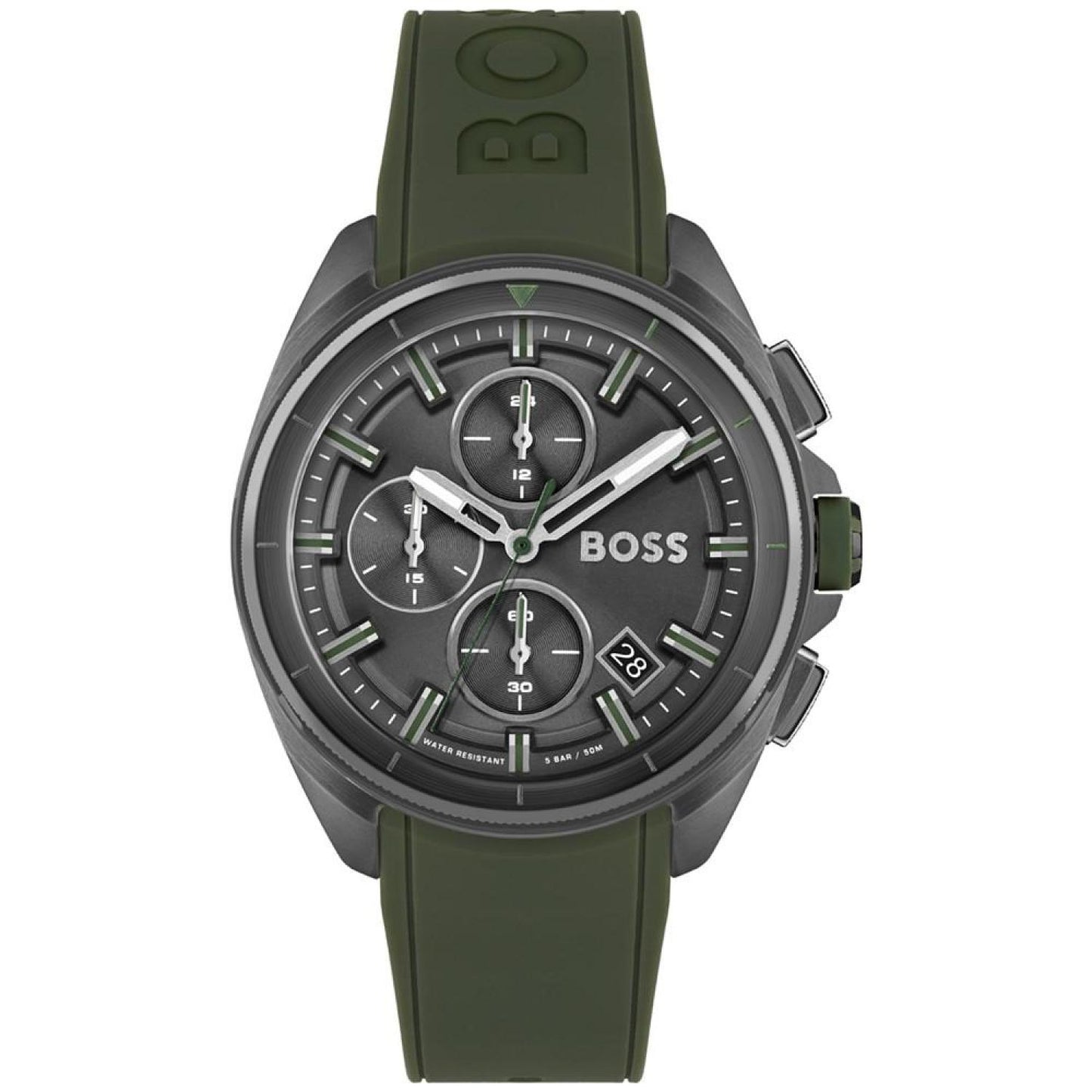 Volane Men's Chronograph Green Silicone Strap Watch 44mm