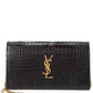 Saint Laurent Cassandre Croc-Embossed Leather Wallet On Chain