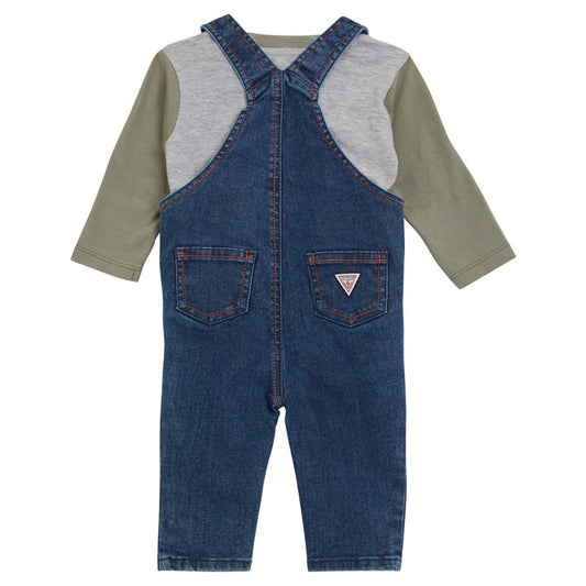 Baby Boys Embroidered Shirt and Denim Overall, 2 Piece Set