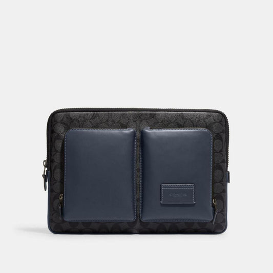 Coach Outlet Utility Laptop Case In Colorblock Signature Canvas