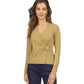 Petite Long Sleeve Hardware Faux Wrap Top
