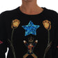 Dolce & Gabbana Fairy Tale Crystal Black Cashmere Sweater