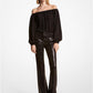 Silk Georgette Off-The-Shoulder Blouse