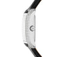 Women's Emery Three-Hand Black Genuine Leather Strap Watch 33mm