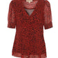 Michael Michael Kors Leopard Printed V-Neck Blouse