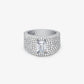 Precious Metal-Plated Sterling Silver Pavé Signet Ring
