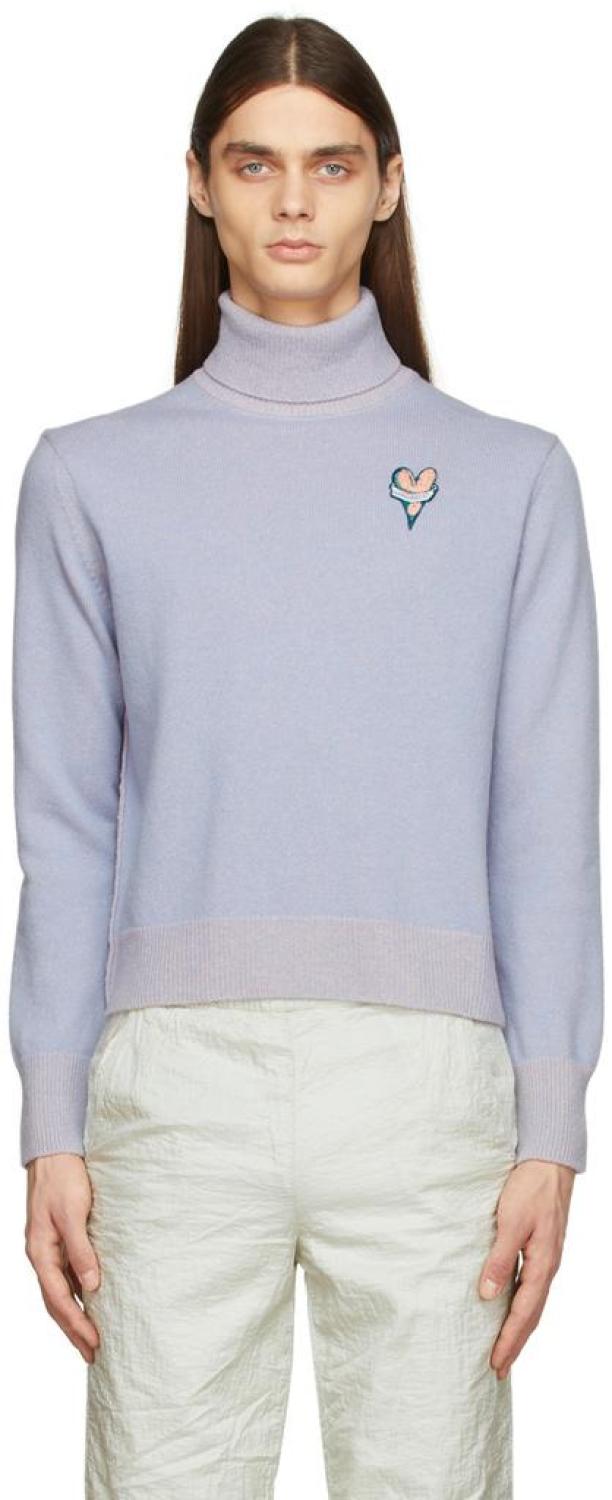 Purple 'The Plaited' Turtleneck