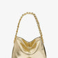 Jordyn Small Metallic Snake Embossed Leather Shoulder Bag