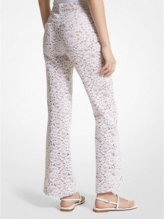 Floral Corded Lace Cropped Flare Jeans