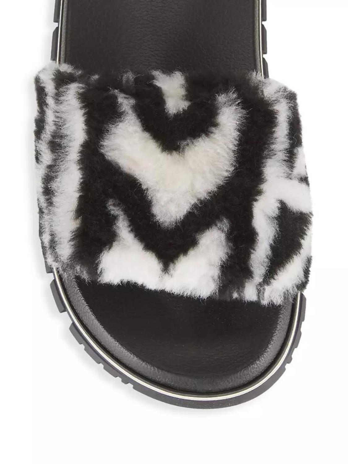 The Monogram Teddy Slides