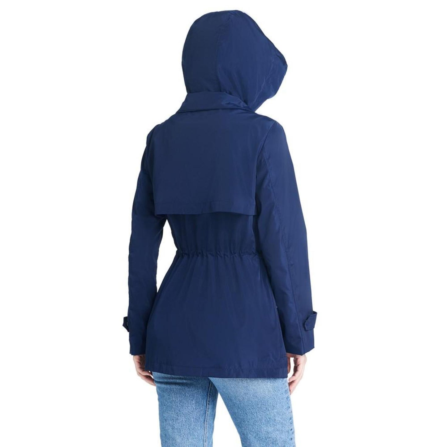 Women's Short Anorak with Hooded Bib Jacket