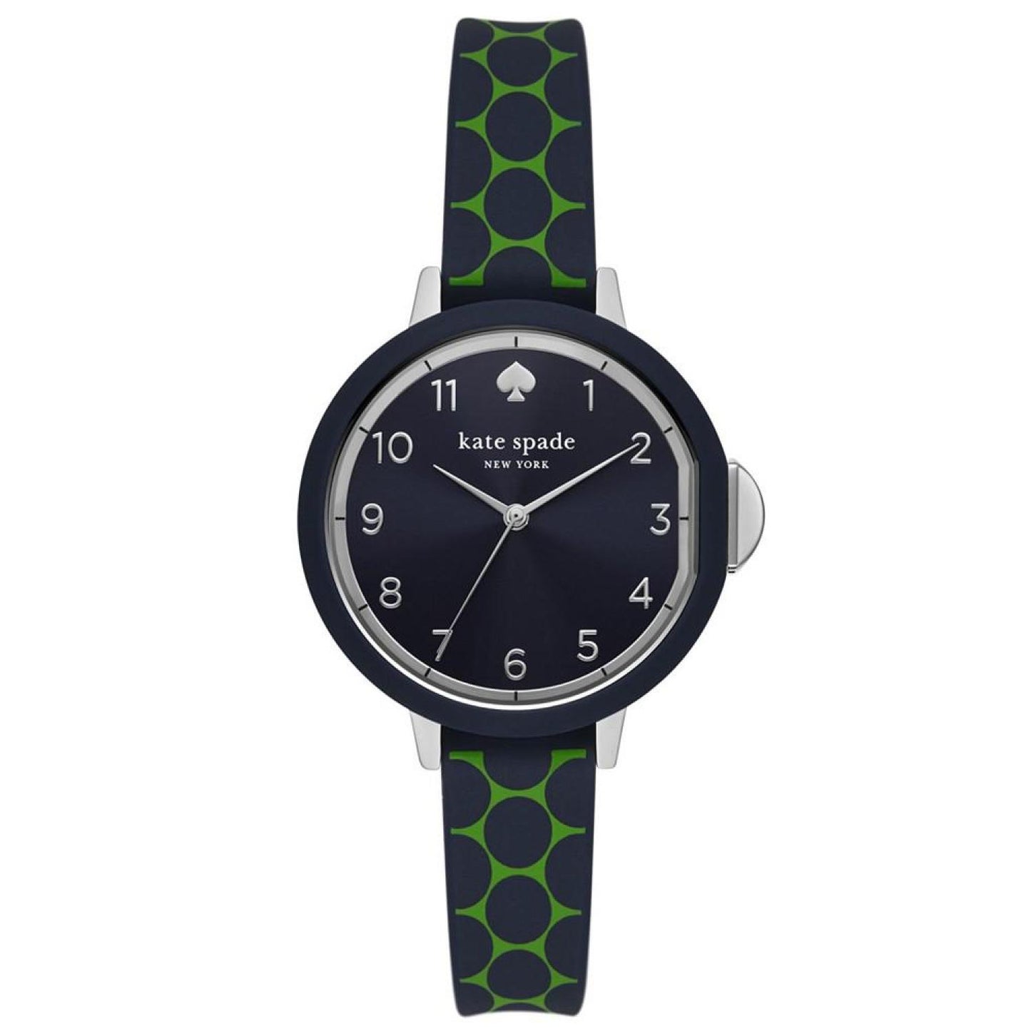 Women's Park Row Three Hand Quartz Blue and Green Silicone Watch 34mm