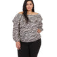 Plus Size Tiger Ruffle Top