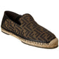 FENDI FF Leather-Trim Espadrille