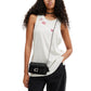 Quilted Pillow Leather Tabby Wristlet with Chain