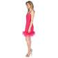 Women's Feather-Trim Mini Dress