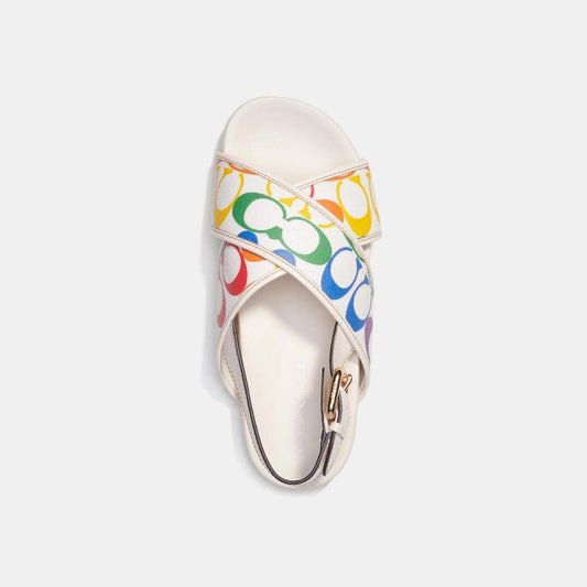 Coach Outlet Adora Sandal In Rainbow Signature Canvas