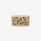 Precious Metal-Plated Brass and Enamel Leopard Pavé Ring