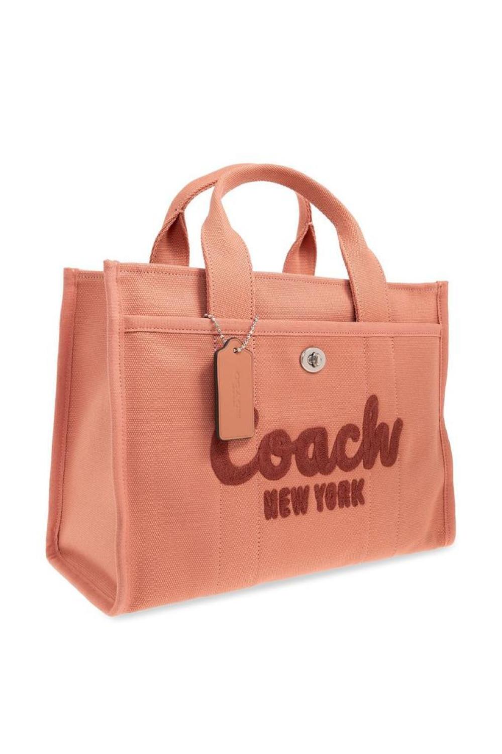 Coach Logo Flocked Zip-Up Tote Bag