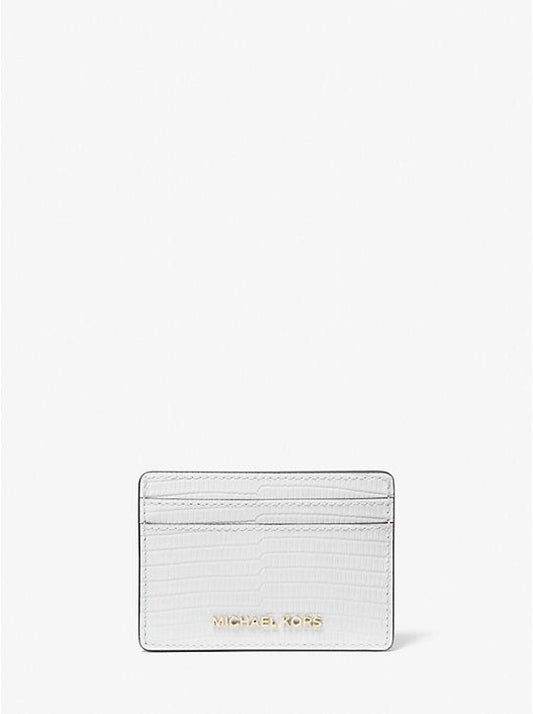 Jet Set Lizard Embossed Leather Card Case