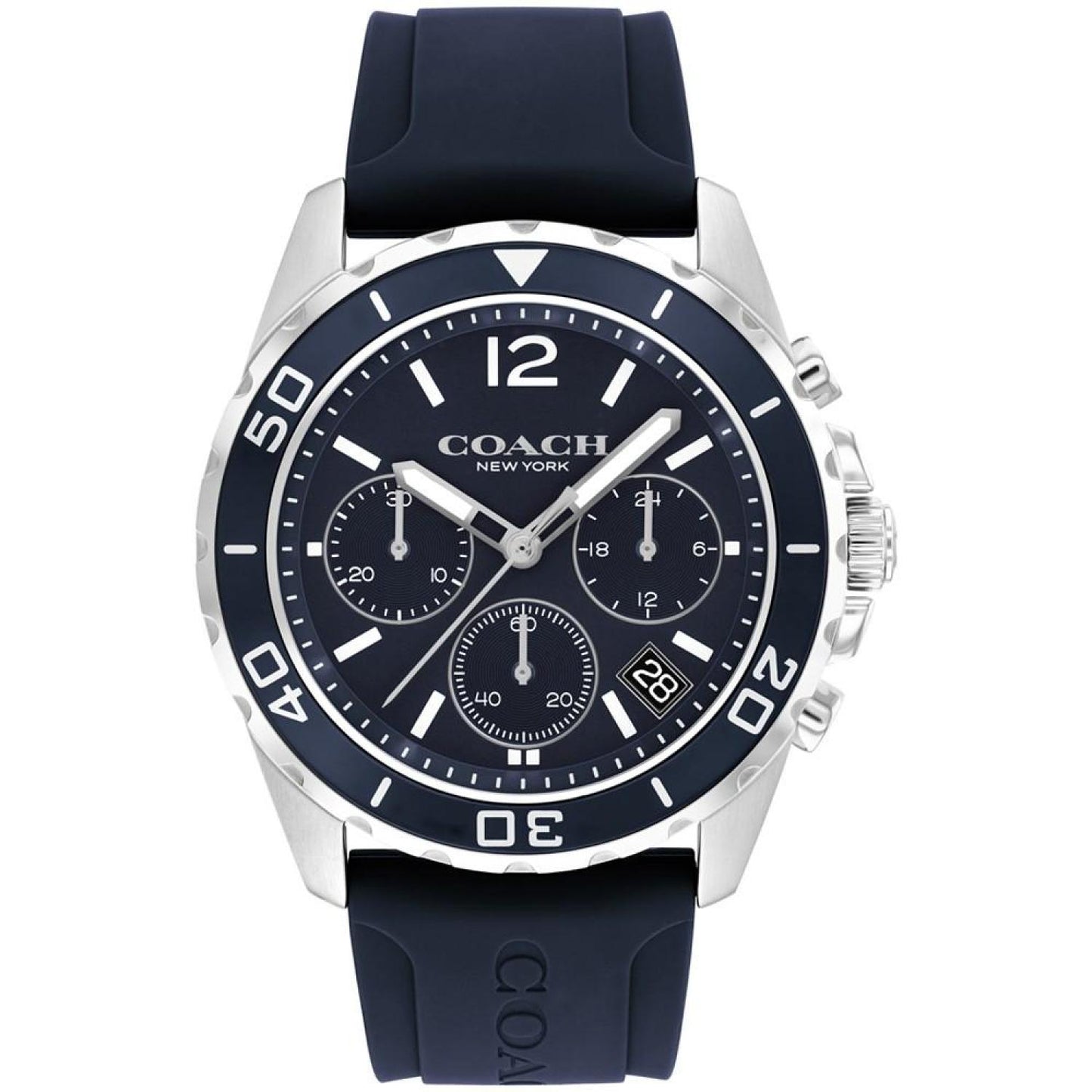 Men's Kent Navy Silicone Strap Watch 44mm