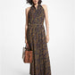 Status Print Georgette Halter Dress